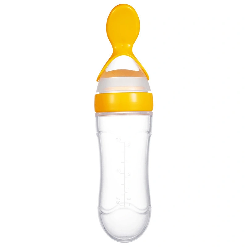 90ml Auxiliary Silicone Baby Spoon Squeeze Rice Paste Bottle Feeder for Baby Products